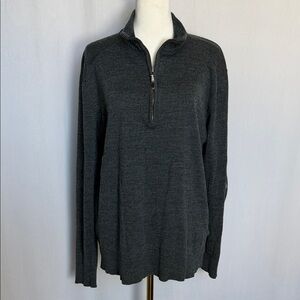 Smartwool Men Sparwood Merino Wool Blend Charcoal Gray Quarter Zip Sweater Sz M